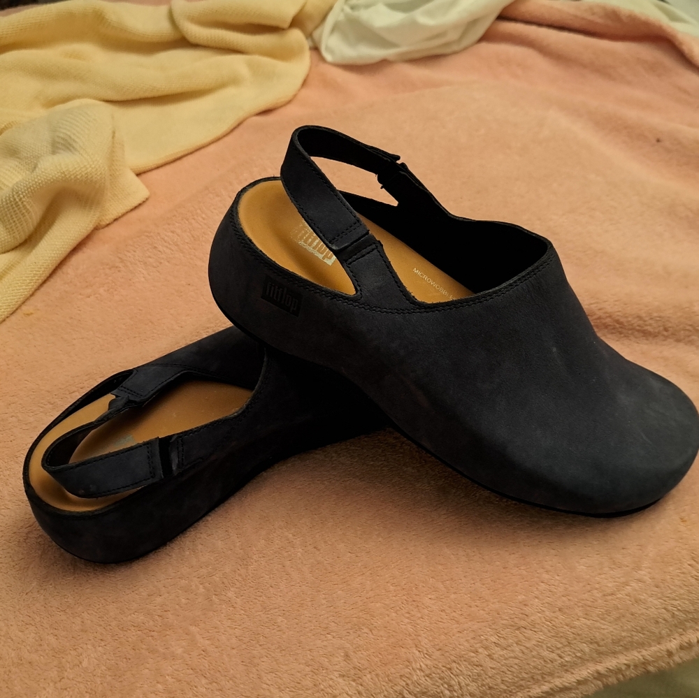 Fitflop Shuv Clog w/Backstrap - Slingbacks! - Blue Nubuck sz 8.5 NWOB